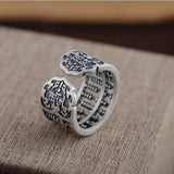 S925 Silver Chinese Arithmetic Plate Big Men's Ring