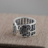 S925 Silver Chinese Arithmetic Plate Big Men's Ring
