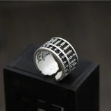 S925 Silver Chinese Arithmetic Plate Big Men's Ring