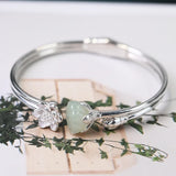 S925 silver retro antique tian jade silver bracelet