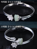 S925 silver retro antique tian jade silver bracelet