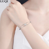S925 Silver Rice Word 6-Pointed Star Zircon Bracelet Anniversary Gift