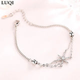 S925 Silver Rice Word 6-Pointed Star Zircon Bracelet Anniversary Gift
