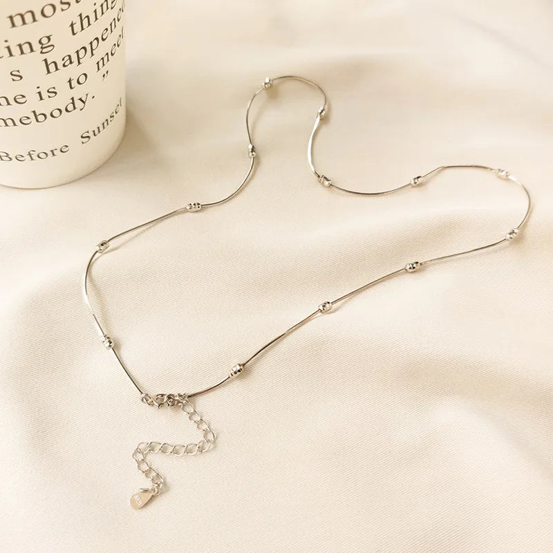 S925 Silver Snake Bone Chain Female Universal Octagonal Chain Gypsophila Column