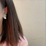 S925 Silver Fan-Shaped Pearl Earrings with Zircon for Women