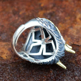 S925 Sterling Silver Dragon Ring Men's Thai Silver Open Dragon Ring