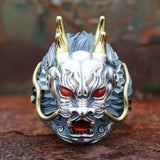 S925 Sterling Silver Dragon Ring Men's Thai Silver Open Dragon Ring