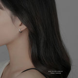 S925 Silver Three Claw Earrings Hollow Versatile Jewelry