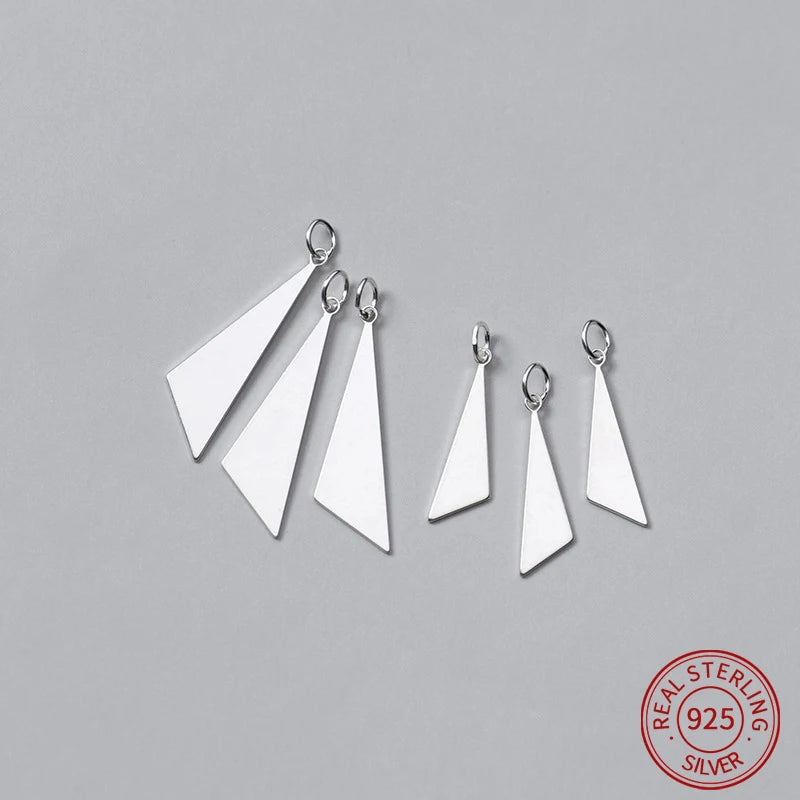 S925 Silver Triangle Sheet Charms for DIY Jewelry Making
