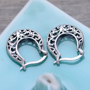 Vintage Thai Silver Woman Earrings Classic Silver Jewelry