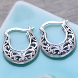 Vintage Thai Silver Woman Earrings Classic Silver Jewelry