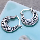 Vintage Thai Silver Woman Earrings Classic Silver Jewelry