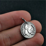 S925 Sterling Silver Face Coin Pendant Thai Silver Couple Round Face Pendant