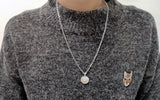 S925 Sterling Silver Face Coin Pendant Thai Silver Couple Round Face Pendant