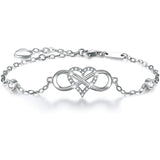 S925 Sterling Silver Heart Diamond Zircon Bracelet