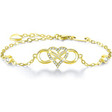 S925 Sterling Silver Heart Diamond Zircon Bracelet