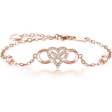 S925 Sterling Silver Heart Diamond Zircon Bracelet