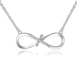 S925 Sterling Silver 8-Word Cross Diamond Pendant