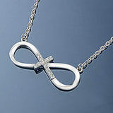 S925 Sterling Silver 8-Word Cross Diamond Pendant