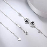 Sterling Silver Gutta Percha Heart Diamond Bracelet
