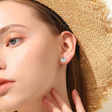 S925 Sterling Silver Cartoon Cat Earrings Jewelry