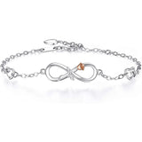 S925 Sterling Silver Double Heart Bracelet Flower Separation High-End Jewelry