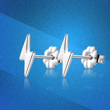 S925 Sterling Silver Lightning Earrings High-End Jewelry