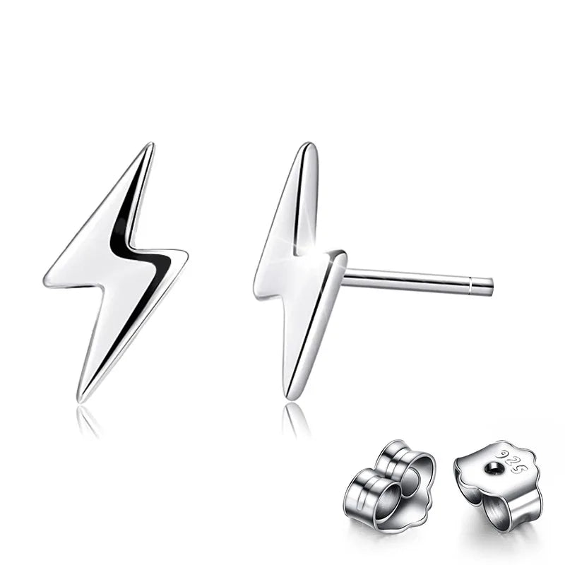 S925 Sterling Silver Lightning Earrings High-End Jewelry