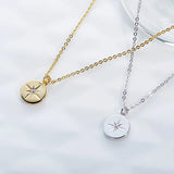 S925 Sterling Silver Star Round Pendant