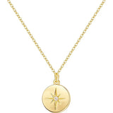 S925 Sterling Silver Star Round Pendant