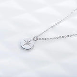 S925 Sterling Silver Star Round Pendant