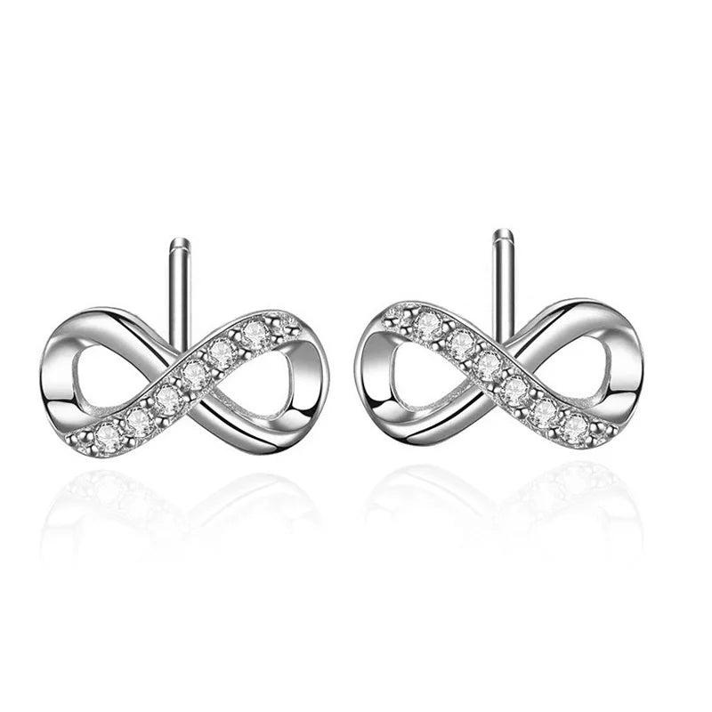 S925 Sterling Silver 8-Shaped Earrings Boutique Jewelry