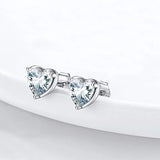 S925 Heart-Shaped Zircon Three-Claw Earrings