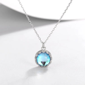 S925 Sterling Silver Mengdao Necklace with Moonstone Pendant