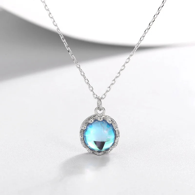 S925 Sterling Silver Mengdao Necklace with Moonstone Pendant