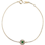 S925 Silver 14K Gold-Plated Emerald Bracelet Female Hand Ornament