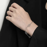 S925 Sterling Silver Charm Bracelet for Women Round Bead Adjustable Bangle