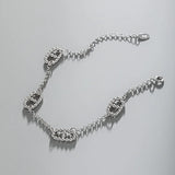 S925 Sterling Silver Charm Bracelet for Women Round Bead Adjustable Bangle