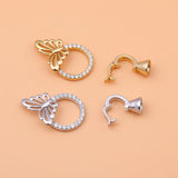 S925 Sterling Silver DIY Jewelry Butterfly Pearl Clasp