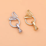 S925 Sterling Silver DIY Jewelry Butterfly Pearl Clasp