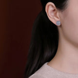 S925 Distressed Matte Retro No taboo Ladies Ear studs Earrings