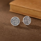 S925 Distressed Matte Retro No taboo Ladies Ear studs Earrings
