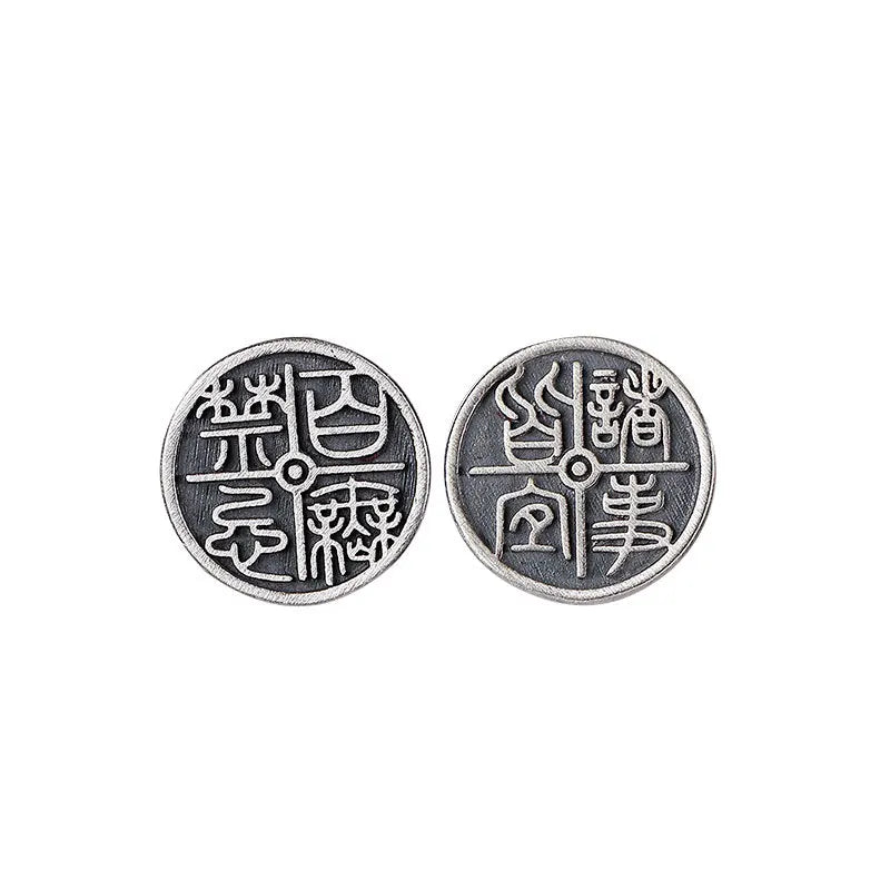 S925 Distressed Matte Retro No taboo Ladies Ear studs Earrings
