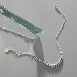 S925 Silver Double-layer Snake Bone String Buddha Adjustable Bracelet