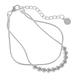S925 Silver Double-layer Snake Bone String Buddha Adjustable Bracelet