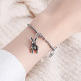 S925 Sterling Silver Bunny Girlfriend Bracelet