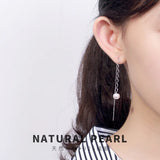 S925 Silver Inlay Freshwater Pearl Female Earrings
