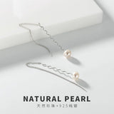 S925 Silver Inlay Freshwater Pearl Female Earrings
