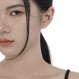 S925 Sterling Silver Two-Tone Tassel Chains Clip Earrings for Women