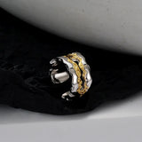 S925 Sterling Silver Two-Tone Tassel Chains Clip Earrings for Women